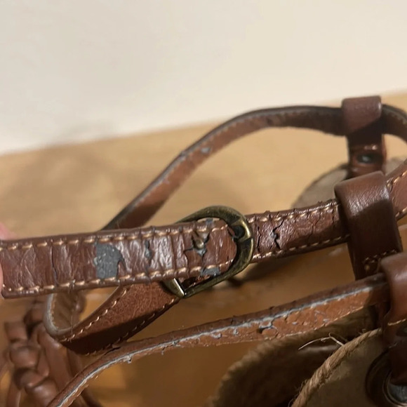 MIA Women's Tan Brown Wedge Platform Sandals Shoes Size 8.5 Medium - Picture 10 of 17